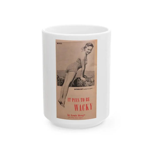 Terry Moore #691 (Vintage Female Icon) White Coffee Mug 15oz - Go Mug Yourself