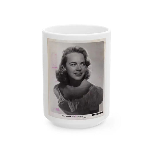 Terry Moore #692 (Vintage Female Icon) White Coffee Mug 15oz - Go Mug Yourself