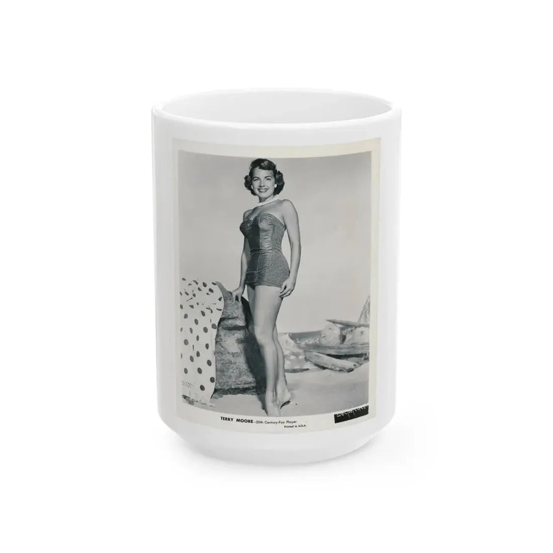 Terry Moore #693 (Vintage Female Icon) White Coffee Mug 15oz - Go Mug Yourself