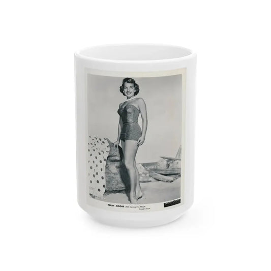 Terry Moore #693 (Vintage Female Icon) White Coffee Mug 15oz - Go Mug Yourself