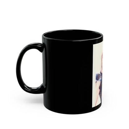 Terry Moore #697 (Vintage Female Icon) Black Coffee Mug-Go Mug Yourself