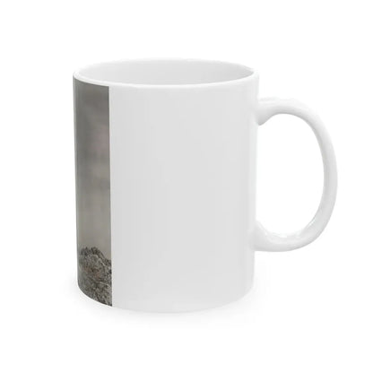 Terry Moore #702 - 1-Piece B&W Full Body Barefoot Swimsuit Cheesecake Vintage Photo from 12-28-53 (Vintage Female Icon) White Coffee Mug - Go Mug Yourself