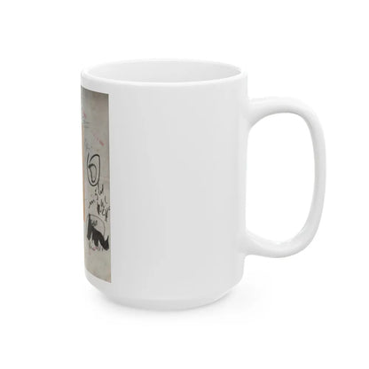 Terry Moore #702 - 1-Piece B&W Full Body Barefoot Swimsuit Cheesecake Vintage Photo from 12-28-531 (Vintage Female Icon) White Coffee Mug-Go Mug Yourself