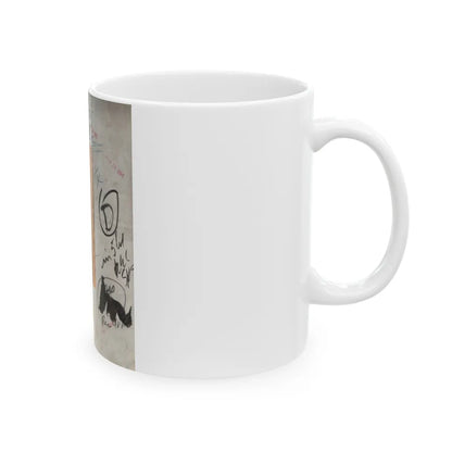 Terry Moore #702 - 1-Piece B&W Full Body Barefoot Swimsuit Cheesecake Vintage Photo from 12-28-531 (Vintage Female Icon) White Coffee Mug-Go Mug Yourself