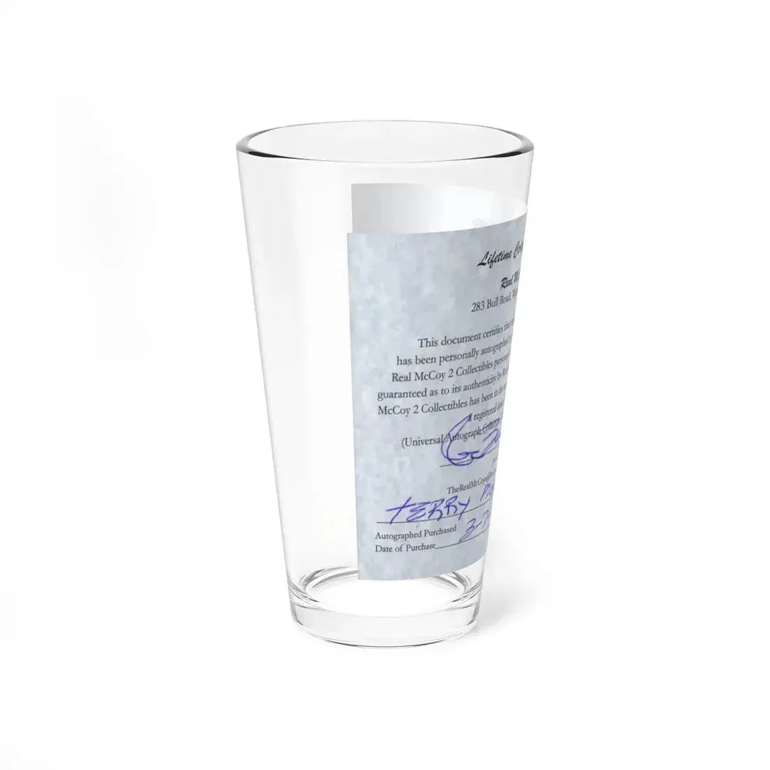 Terry Moore #703 - 8x10 1-Piece Swimsuit B&W Cheesecake Vintage Pin-Up Photo from Early 50's Autograph C.O.A. Certficate of Authenticity (Vintage Female Icon) Pint Glass 16oz - Go Mug Yourself