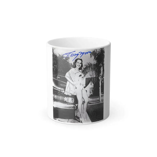 Terry Moore #703 - 8x10 1-Piece Swimsuit B&W Cheesecake Vintage Pin-Up Photo from Early 50's Autographed (Vintage Female Icon) Color Changing Mug 11oz Default Title 11oz - Go Mug Yourself
