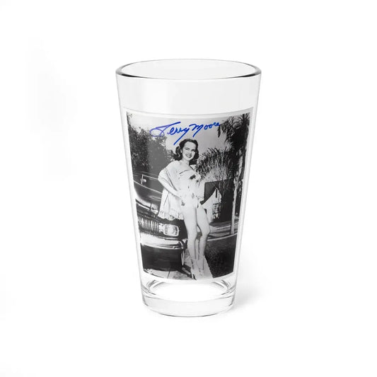 Terry Moore #703 - 8x10 1-Piece Swimsuit B&W Cheesecake Vintage Pin-Up Photo from Early 50's Autographed (Vintage Female Icon) Pint Glass 16oz 16oz - Go Mug Yourself