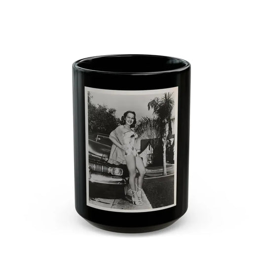 Terry Moore #703 - 8x10 1-Piece Swimsuit B&W Cheesecake Vintage Pin-Up Photo from Early 50's1 (Vintage Female Icon) Black Coffee Mug 15oz - Go Mug Yourself