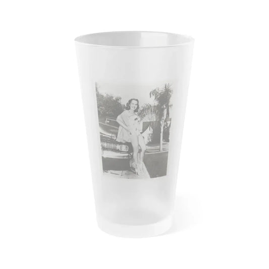 Terry Moore #703 - 8x10 1-Piece Swimsuit B&W Cheesecake Vintage Pin-Up Photo from Early 50's1 (Vintage Female Icon) Frosted Pint Glass 16oz 16oz Frosted - Go Mug Yourself