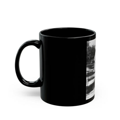 Terry Moore #703 - 8x10 1-Piece Swimsuit B&W Cheesecake Vintage Pin-Up Photo from Early 50's (Vintage Female Icon) Black Coffee Mug-Go Mug Yourself