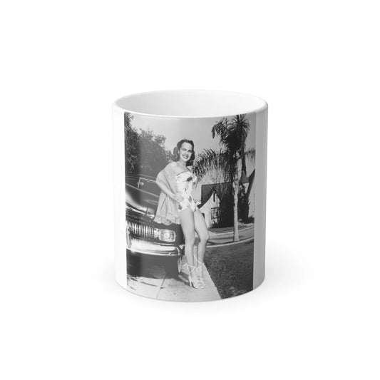 Terry Moore #703 - 8x10 1-Piece Swimsuit B&W Cheesecake Vintage Pin-Up Photo from Early 50's (Vintage Female Icons) Color Changing Mug 11oz-11oz-Go Mug Yourself