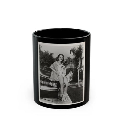 Terry Moore #703 - 8x10 1-Piece Swimsuit B&W Cheesecake Vintage Pin-Up Photo from Early 50's1 (Vintage Female Icon) Black Coffee Mug-11oz-Go Mug Yourself