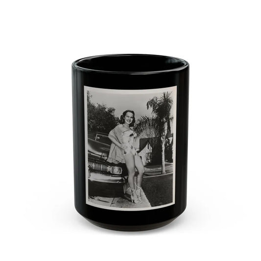 Terry Moore #703 - 8x10 1-Piece Swimsuit B&W Cheesecake Vintage Pin-Up Photo from Early 50's1 (Vintage Female Icon) Black Coffee Mug-15oz-Go Mug Yourself