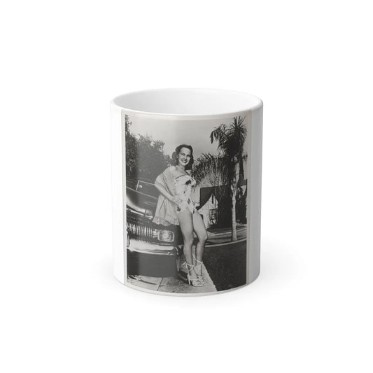 Terry Moore #703 - 8x10 1-Piece Swimsuit B&W Cheesecake Vintage Pin-Up Photo from Early 50's1 (Vintage Female Icons) Color Changing Mug 11oz-11oz-Go Mug Yourself