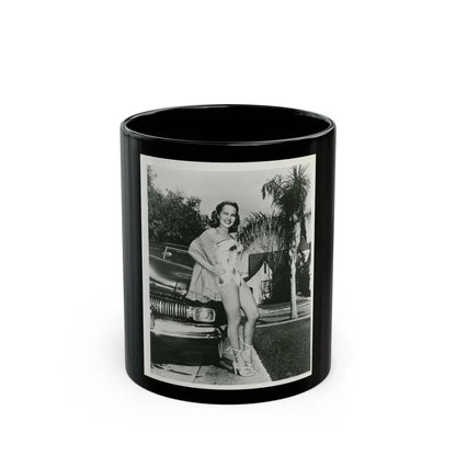 Terry Moore #703 - 8x10 1-Piece Swimsuit B&W Cheesecake Vintage Pin-Up Photo (Vintage Female Icon) Black Coffee Mug 11oz - Go Mug Yourself