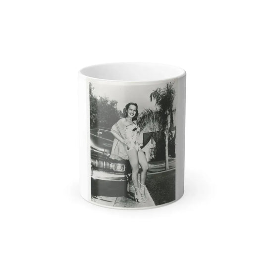 Terry Moore #703 - 8x10 1-Piece Swimsuit B&W Cheesecake Vintage Pin-Up Photo (Vintage Female Icon) Color Changing Mug 11oz Default Title 11oz - Go Mug Yourself