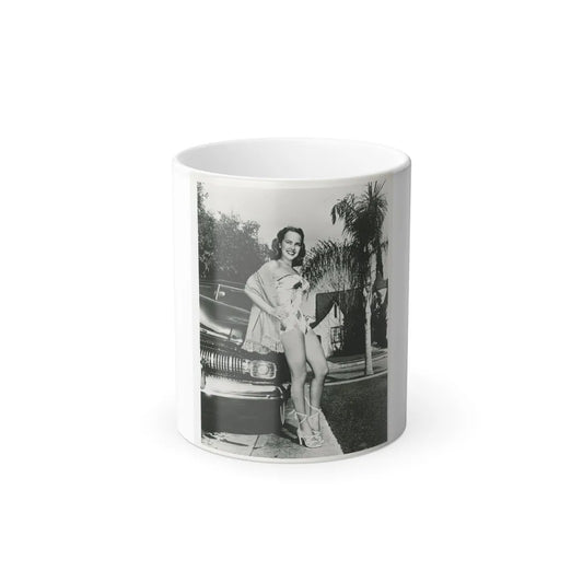 Terry Moore #703 - 8x10 1-Piece Swimsuit B&W Cheesecake Vintage Pin-Up Photo (Vintage Female Icons) Color Changing Mug 11oz-11oz-Go Mug Yourself