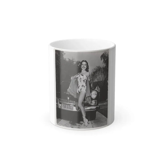 Terry Moore #704 - 8x10 1-Piece Swimsuit B&W Cheesecake Vintage Pin-Up Photo from Early 50's (Vintage Female Icon) Color Changing Mug 11oz Default Title 11oz - Go Mug Yourself