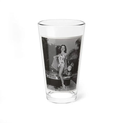 Terry Moore #704 - 8x10 1-Piece Swimsuit B&W Cheesecake Vintage Pin-Up Photo from Early 50's (Vintage Female Icon) Pint Glass 16oz 16oz - Go Mug Yourself