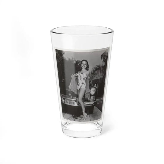 Terry Moore #704 - 8x10 1-Piece Swimsuit B&W Cheesecake Vintage Pin-Up Photo from Early 50's (Vintage Female Icon) Pint Glass 16oz 16oz - Go Mug Yourself