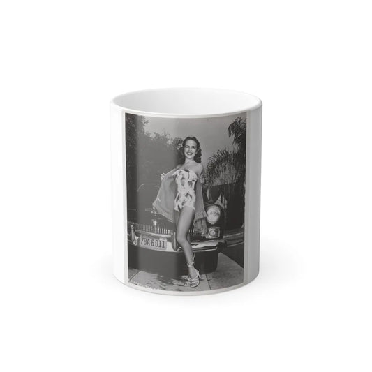 Terry Moore #704 - 8x10 1-Piece Swimsuit B&W Cheesecake Vintage Pin-Up Photo from Early 50's (Vintage Female Icons) Color Changing Mug 11oz-11oz-Go Mug Yourself