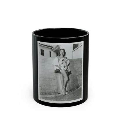 Terry Moore #706 - 8x10 1-Piece Swimsuit B&W Cheesecake Vintage Pin-Up Photo (Vintage Female Icon) Black Coffee Mug 11oz - Go Mug Yourself