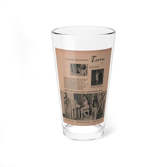 Terry Moore #707 - 8.5x11 Magazine Page 2 small photos & 3 medium sized ones all B&W short article & captions circa 1950's (Vintage Female Icon) Pint Glass 16oz 16oz - Go Mug Yourself