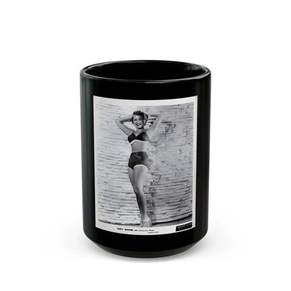 Terry Moore #709 - 8x10 1953 2-Piece B&W Full Body Swimsuit Cheesecake Photo from 20th Century Fox Photo Shoot1 (Vintage Female Icon) Black Coffee Mug 15oz - Go Mug Yourself