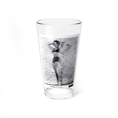 Terry Moore #709 - 8x10 1953 2-Piece B&W Full Body Swimsuit Cheesecake Photo from 20th Century Fox Photo Shoot1 (Vintage Female Icon) Pint Glass 16oz 16oz - Go Mug Yourself