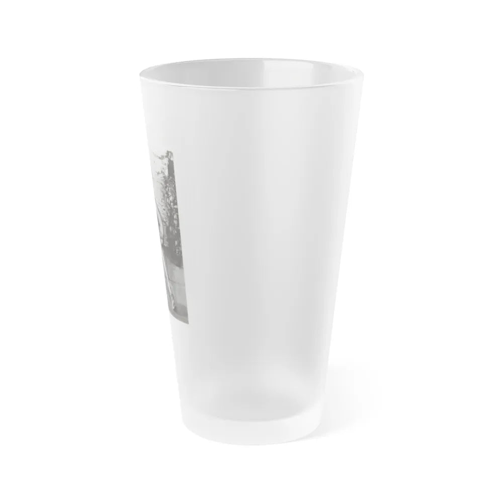 Terry Moore #710 - Vintage 1953 2-Piece B&W Full Body Swimsuit Cheesecake Photo (Vintage Female Icon) Frosted Pint Glass 16oz-Go Mug Yourself