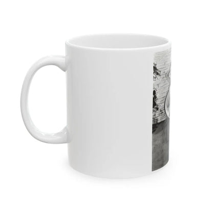 Terry Moore #710 - Vintage 1953 2-Piece B&W Full Body Swimsuit Cheesecake Photo (Vintage Female Icon) White Coffee Mug-Go Mug Yourself