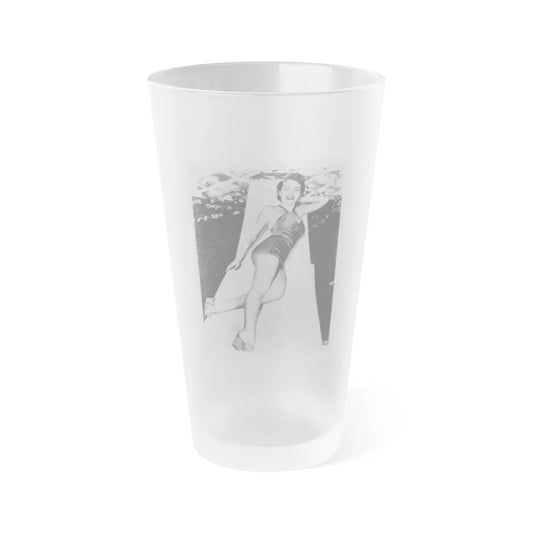 Terry Moore #712 - Vintage 1953 1-Piece B&W Full Body Swimsuit Cheesecake Photo as 8x10 (Vintage Female Icon) Frosted Pint Glass 16oz-16oz-Frosted-Go Mug Yourself