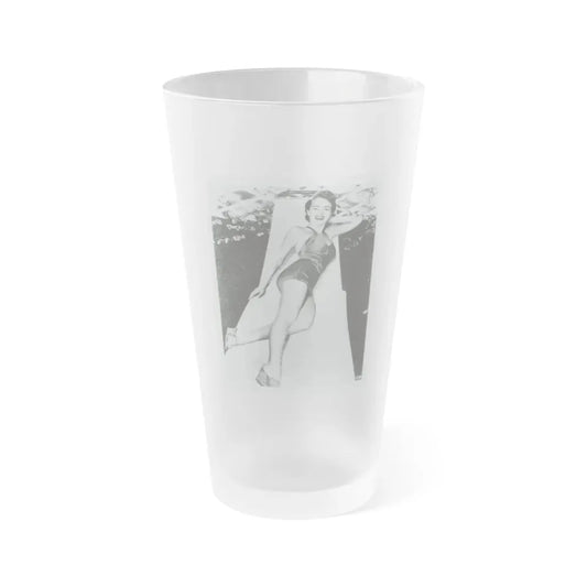Terry Moore #712 - Vintage 1953 1-Piece B&W Full Body Swimsuit Cheesecake Photo as 8x10 (Vintage Female Icon) Frosted Pint Glass 16oz 16oz Frosted - Go Mug Yourself