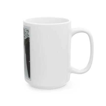 Terry Moore #712 - Vintage 1953 1-Piece B&W Full Body Swimsuit Cheesecake Photo as 8x10 (Vintage Female Icon) White Coffee Mug-Go Mug Yourself
