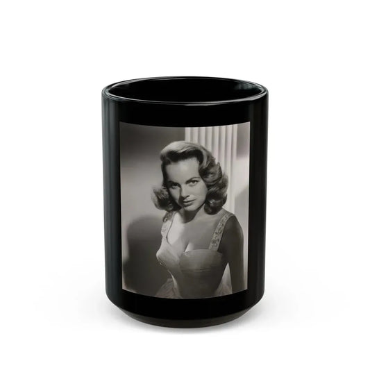Terry Moore #718 - Head & Upper Body B&W Glamour Late 40's or 50's Vintage Photo1 (Vintage Female Icon) Black Coffee Mug 15oz - Go Mug Yourself