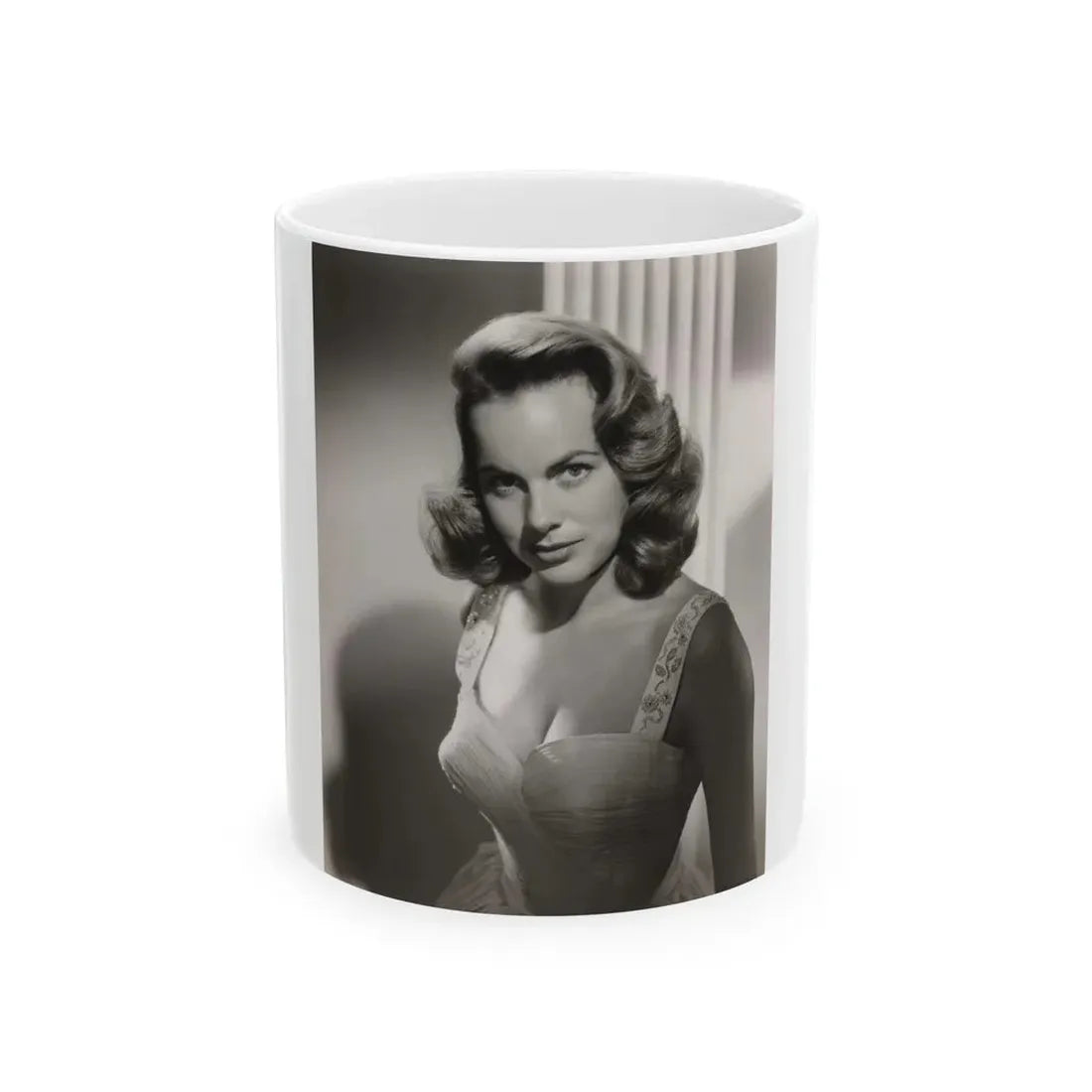 Terry Moore #718 - Head & Upper Body B&W Glamour Late 40's or 50's Vintage Photo1 (Vintage Female Icon) White Coffee Mug 11oz - Go Mug Yourself