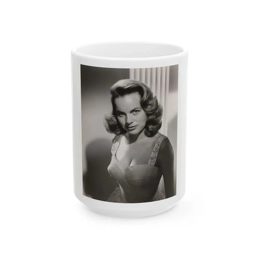 Terry Moore #718 - Head & Upper Body B&W Glamour Late 40's or 50's Vintage Photo1 (Vintage Female Icon) White Coffee Mug 15oz - Go Mug Yourself