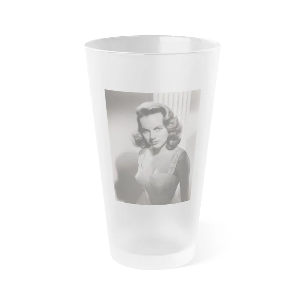 Terry Moore #718 - Head & Upper Body B&W Glamour Late 40's or 50's Vintage Photo1 (Vintage Female Icon) Frosted Pint Glass 16oz-16oz-Frosted-Go Mug Yourself