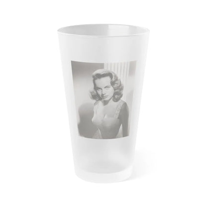 Terry Moore #718 - Head & Upper Body B&W Glamour Late 40's or 50's Vintage Photo1 (Vintage Female Icon) Frosted Pint Glass 16oz-16oz-Frosted-Go Mug Yourself