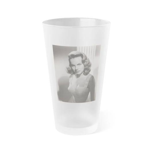 Terry Moore #718 - Head & Upper Body B&W Glamour Late 40's or 50's Vintage Photo1 (Vintage Female Icon) Frosted Pint Glass 16oz-16oz-Frosted-Go Mug Yourself