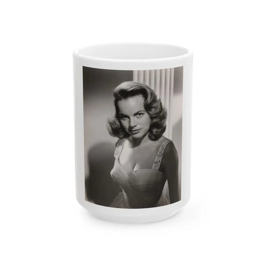 Terry Moore #718 - Head & Upper Body B&W Glamour Late 40's or 50's Vintage Photo1 (Vintage Female Icon) White Coffee Mug-15oz-Go Mug Yourself