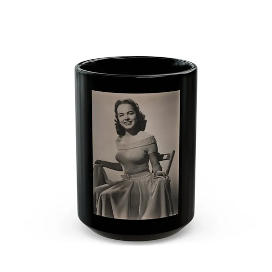 Terry Moore #719 - 7x9 Head & Glamour Upper Body & Waist Shot Circa Early 50's Vintage Photo (Vintage Female Icon) Black Coffee Mug 15oz - Go Mug Yourself