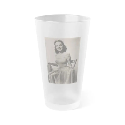 Terry Moore #719 - 7x9 Head & Glamour Upper Body & Waist Shot Circa Early 50's Vintage Photo (Vintage Female Icon) Frosted Pint Glass 16oz 16oz Frosted - Go Mug Yourself