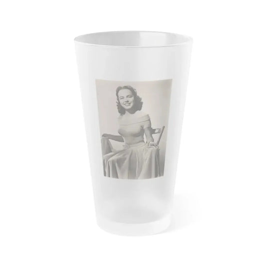 Terry Moore #719 - 7x9 Head & Glamour Upper Body & Waist Shot Circa Early 50's Vintage Photo (Vintage Female Icon) Frosted Pint Glass 16oz 16oz Frosted - Go Mug Yourself