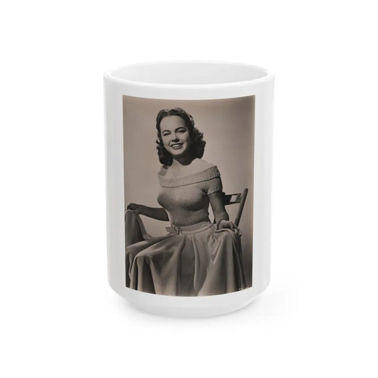 Terry Moore #719 - 7x9 Head & Glamour Upper Body & Waist Shot Circa Early 50's Vintage Photo (Vintage Female Icon) White Coffee Mug-15oz-Go Mug Yourself