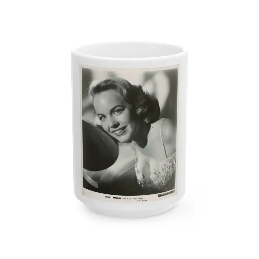 Terry Moore #722 (Vintage Female Icon) White Coffee Mug 15oz - Go Mug Yourself