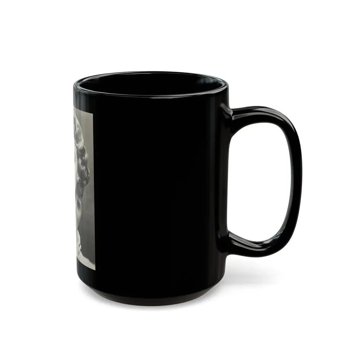 Terry Moore #724 - Head & Upper Body B&W Glamour 50's Vintage Photo (Vintage Female Icon) Black Coffee Mug - Go Mug Yourself