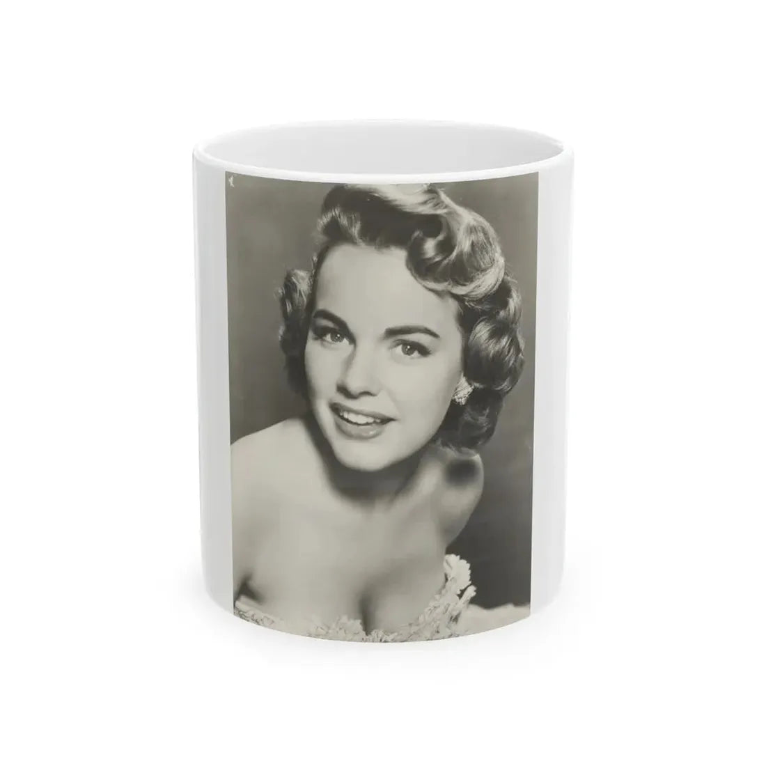 Terry Moore #724 - Head & Upper Body B&W Glamour 50's Vintage Photo (Vintage Female Icon) White Coffee Mug 11oz - Go Mug Yourself