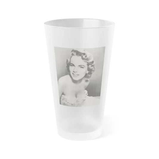 Terry Moore #724 - Head & Upper Body B&W Glamour 50's Vintage Photo1 (Vintage Female Icon) Frosted Pint Glass 16oz 16oz Frosted - Go Mug Yourself