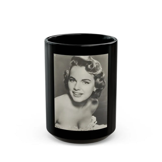 Terry Moore #724 - Head & Upper Body B&W Glamour 50's Vintage Photo (Vintage Female Icon) Black Coffee Mug-15oz-Go Mug Yourself